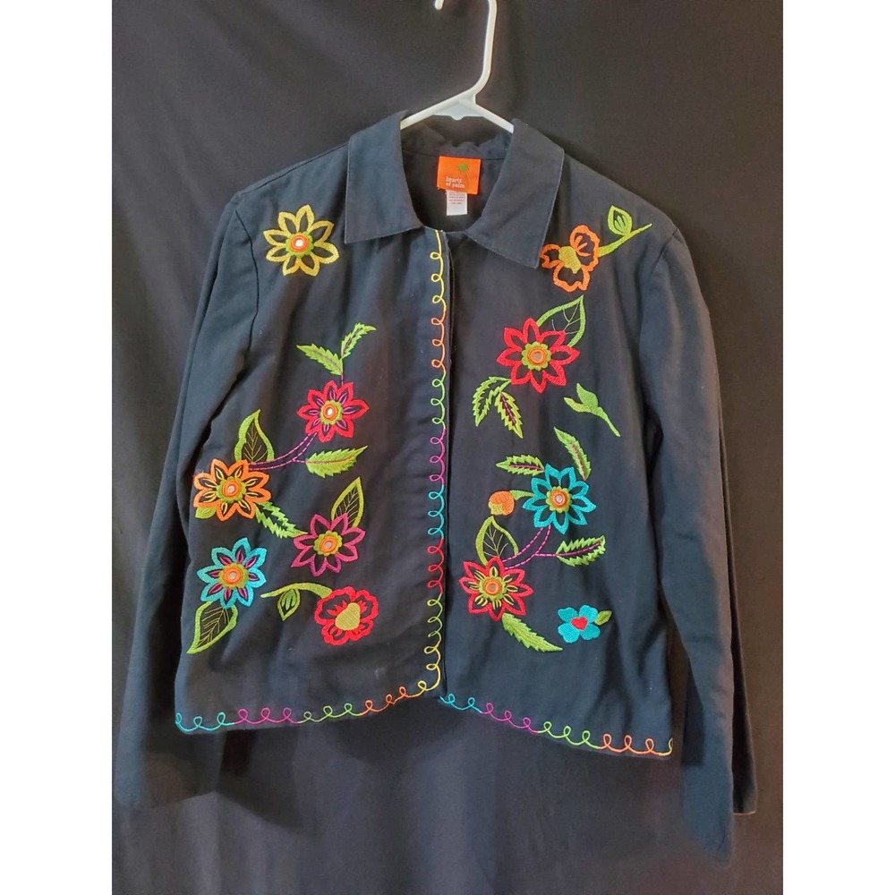 Beautiful Embroidered Hearts of Palm Jacket